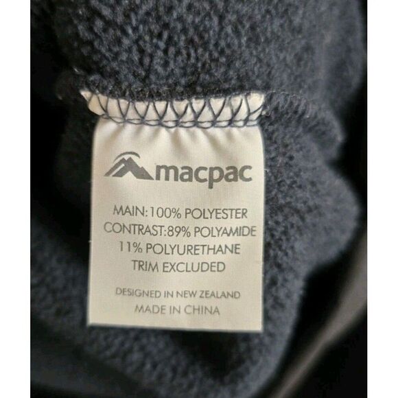Macpac Jacket mens M Sherpa Fleece long sleeve Winter Black - Picture 6 of 7